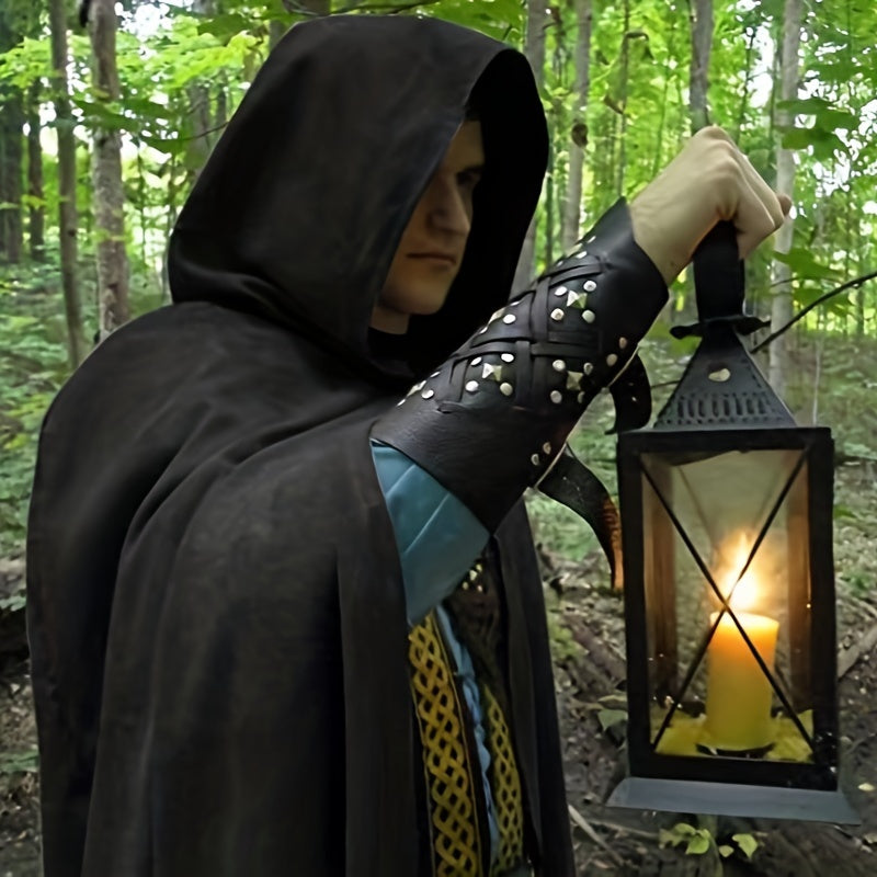 Medieval Renaissance Hooded Dark Rogue Cloak