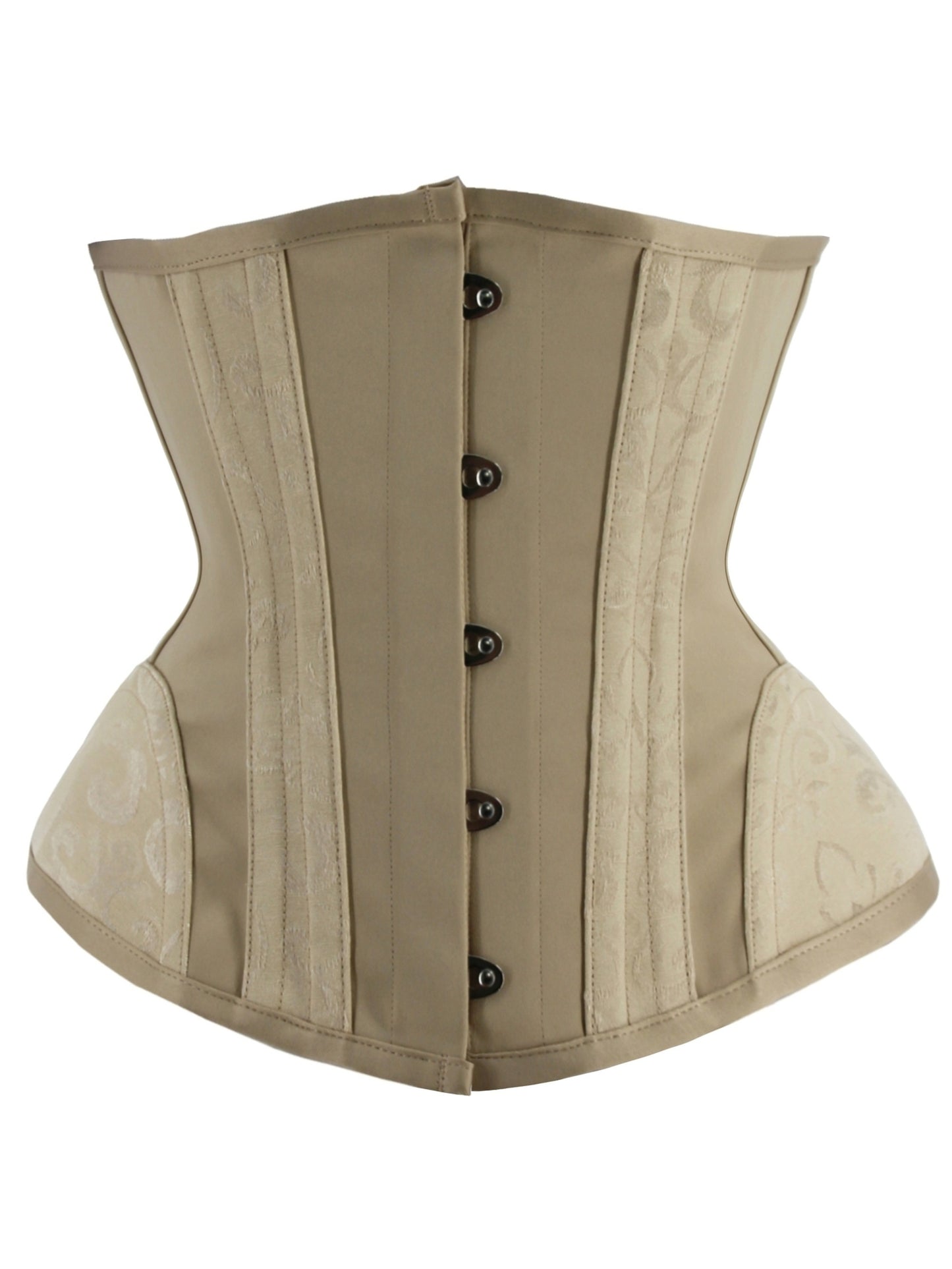 Historic-Inspired Jacquard Strapless Bustier, Simple Lace Up Corset