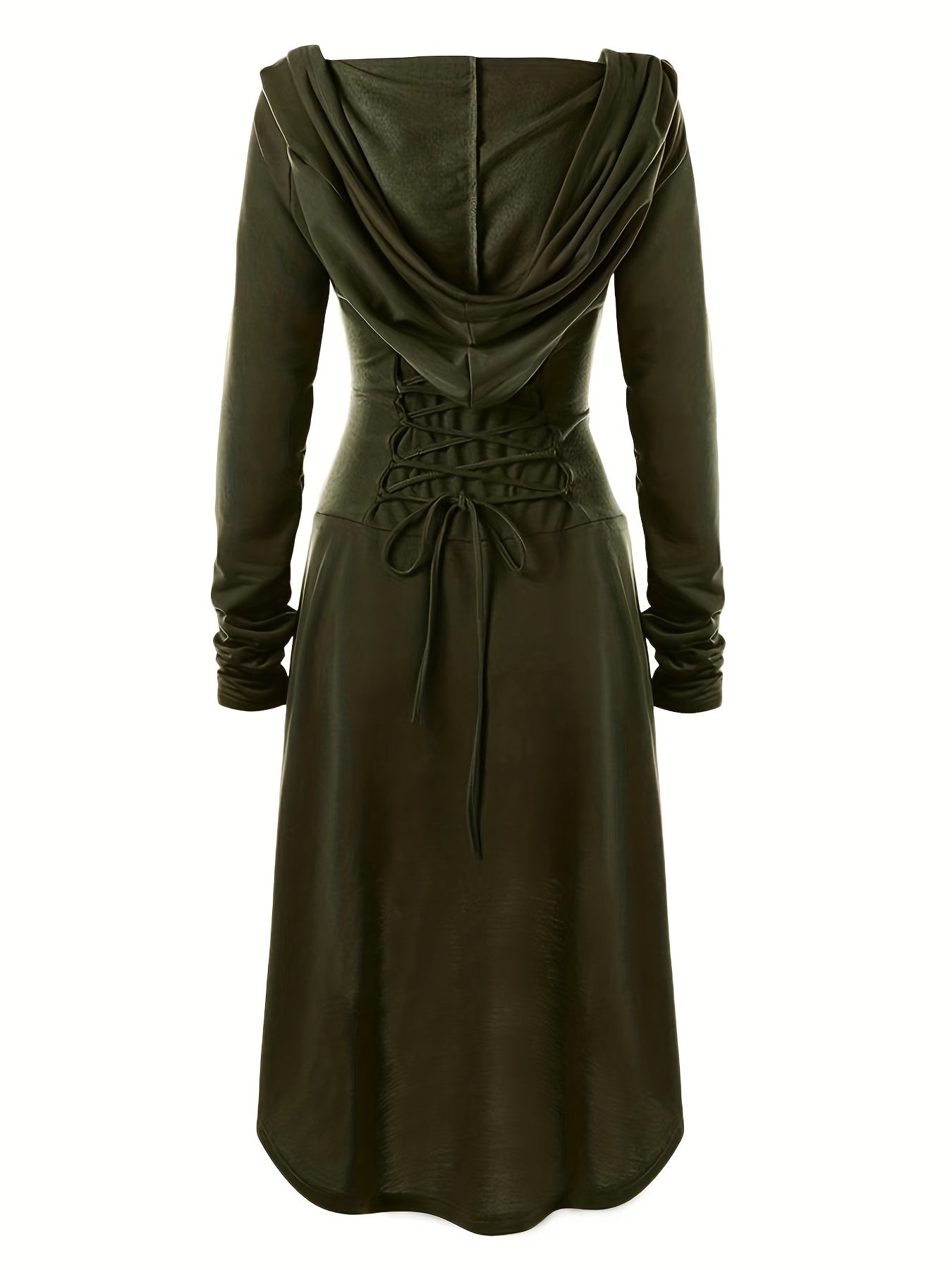 Assassins Hooded Dress – Asymmetrical & Casual, Flattering Corset Lacing