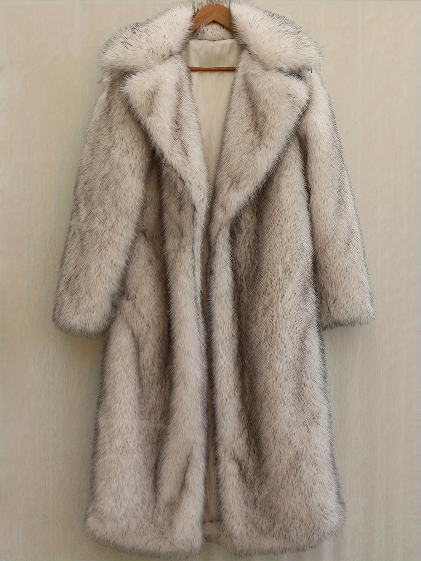 Jon Snow or Ken's Faux Fur Long Overcoat for Winter Parties and Events