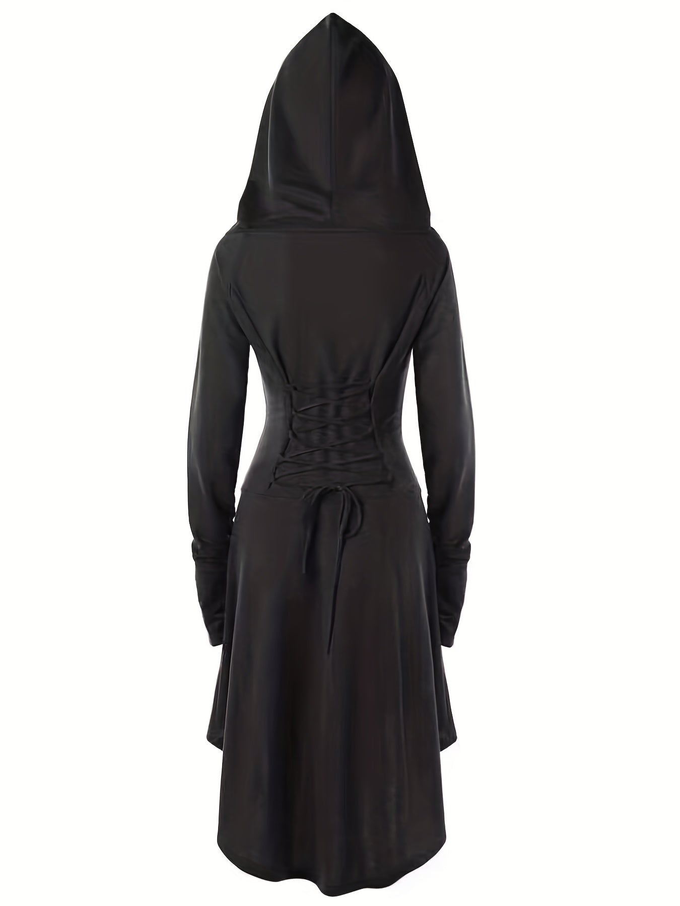 Assassins Hooded Dress – Asymmetrical & Casual, Flattering Corset Lacing