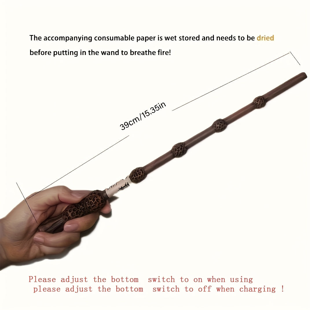 USB-Powered Fire-Breathing Wand: with Charger, Table, Manual - No Paper