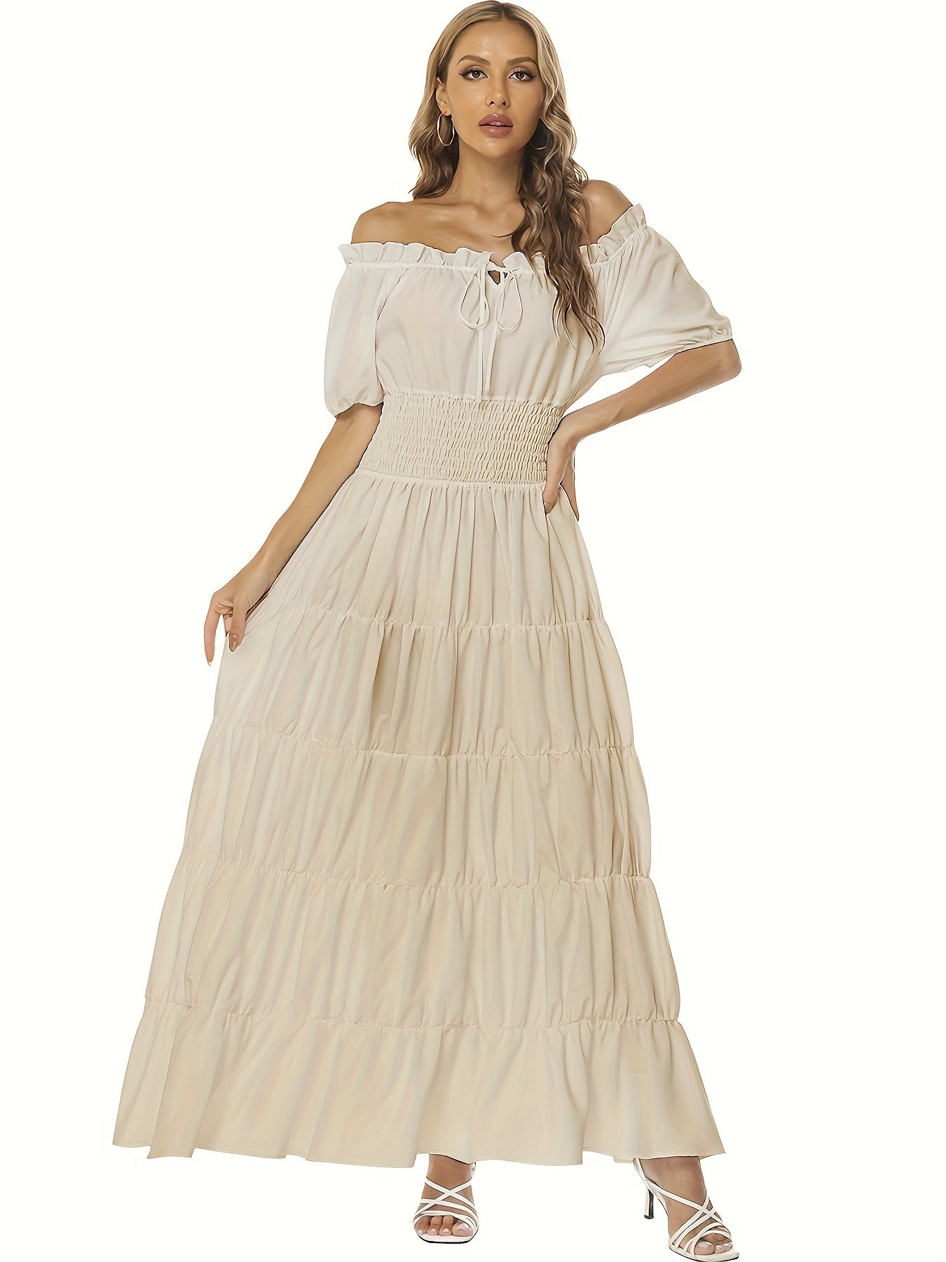 Renaissance Off Shoulder Festival Slip Dress - Available in many colors