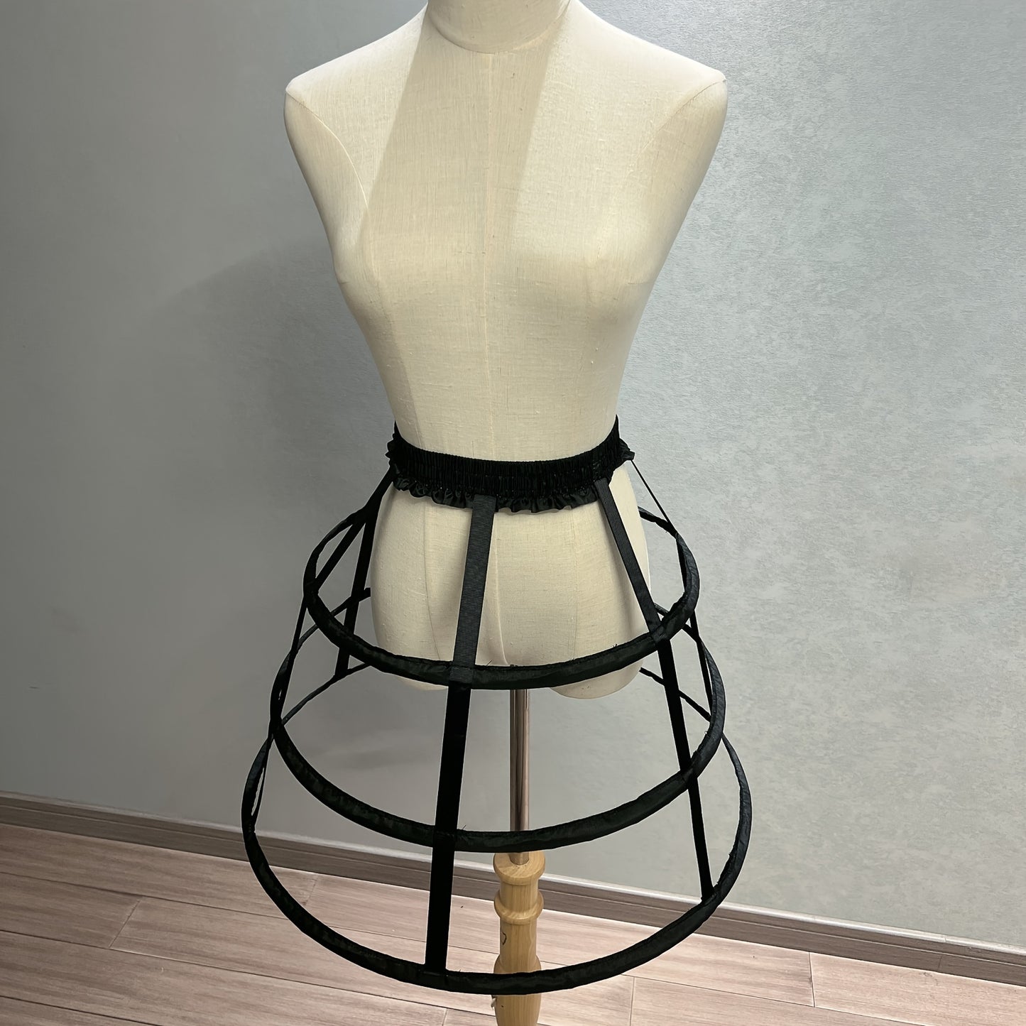 Three Layer Cage Bustle in White And Black