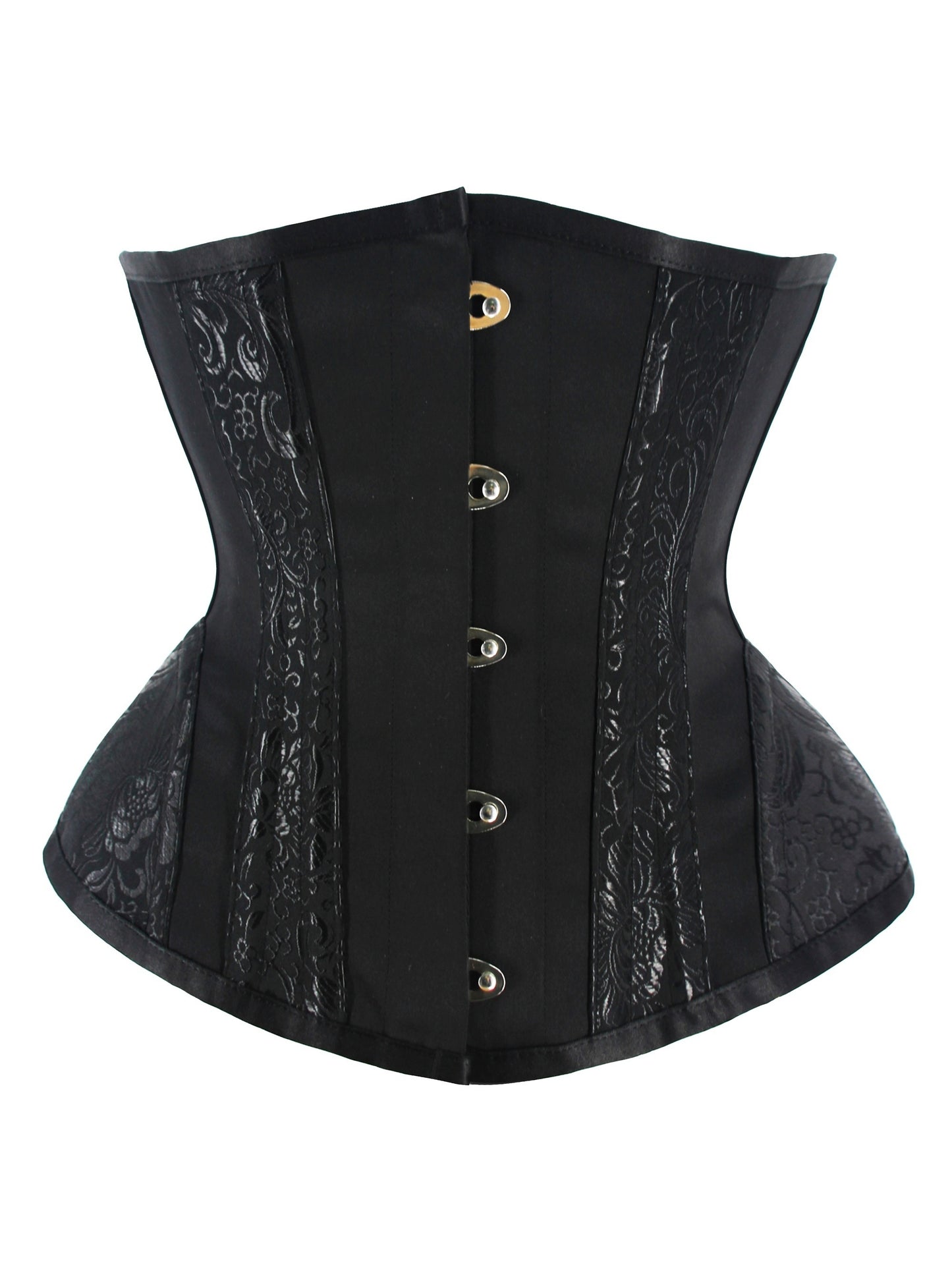 Historic-Inspired Jacquard Strapless Bustier, Simple Lace Up Corset