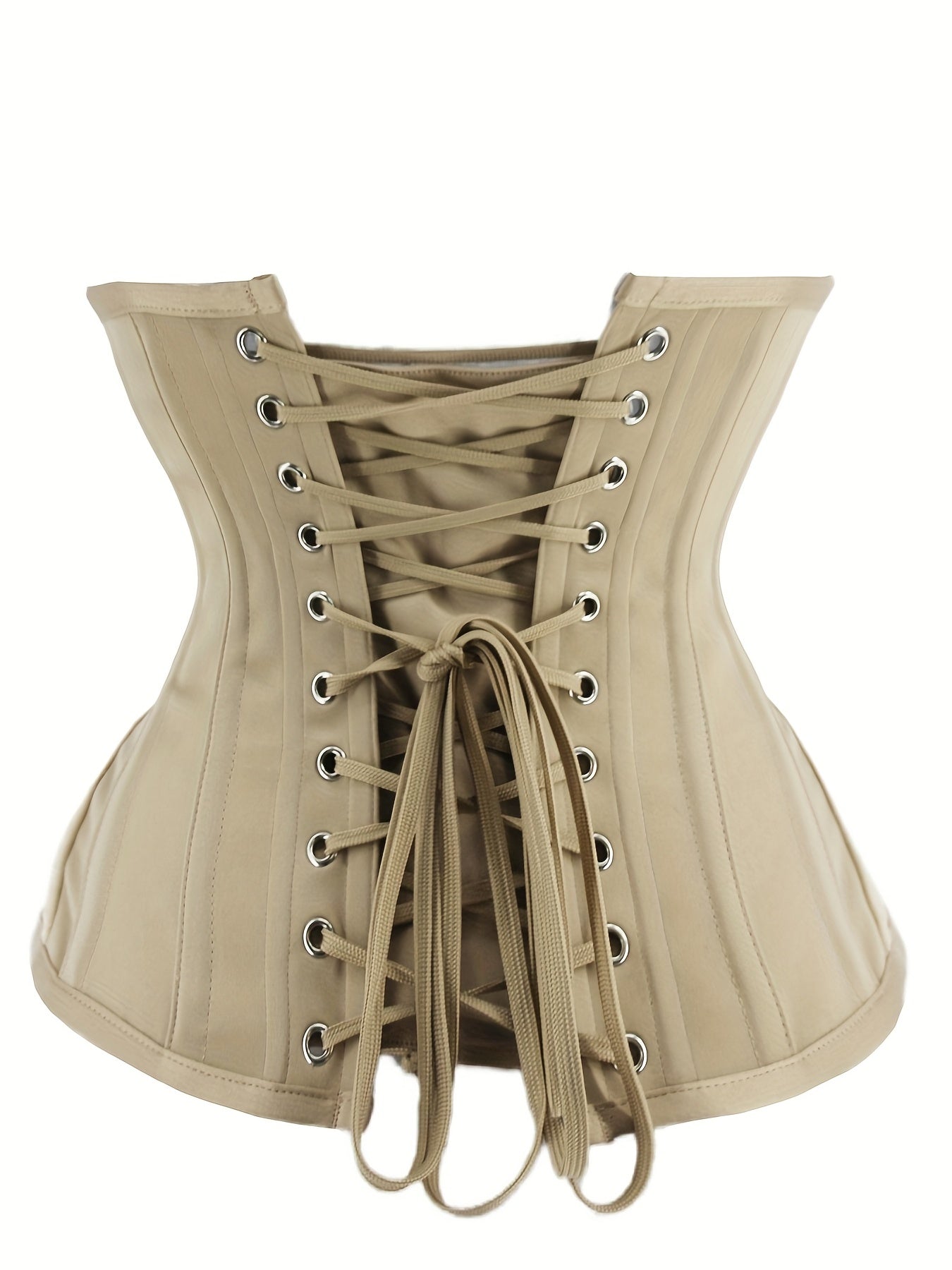 Historic-Inspired Jacquard Strapless Bustier, Simple Lace Up Corset