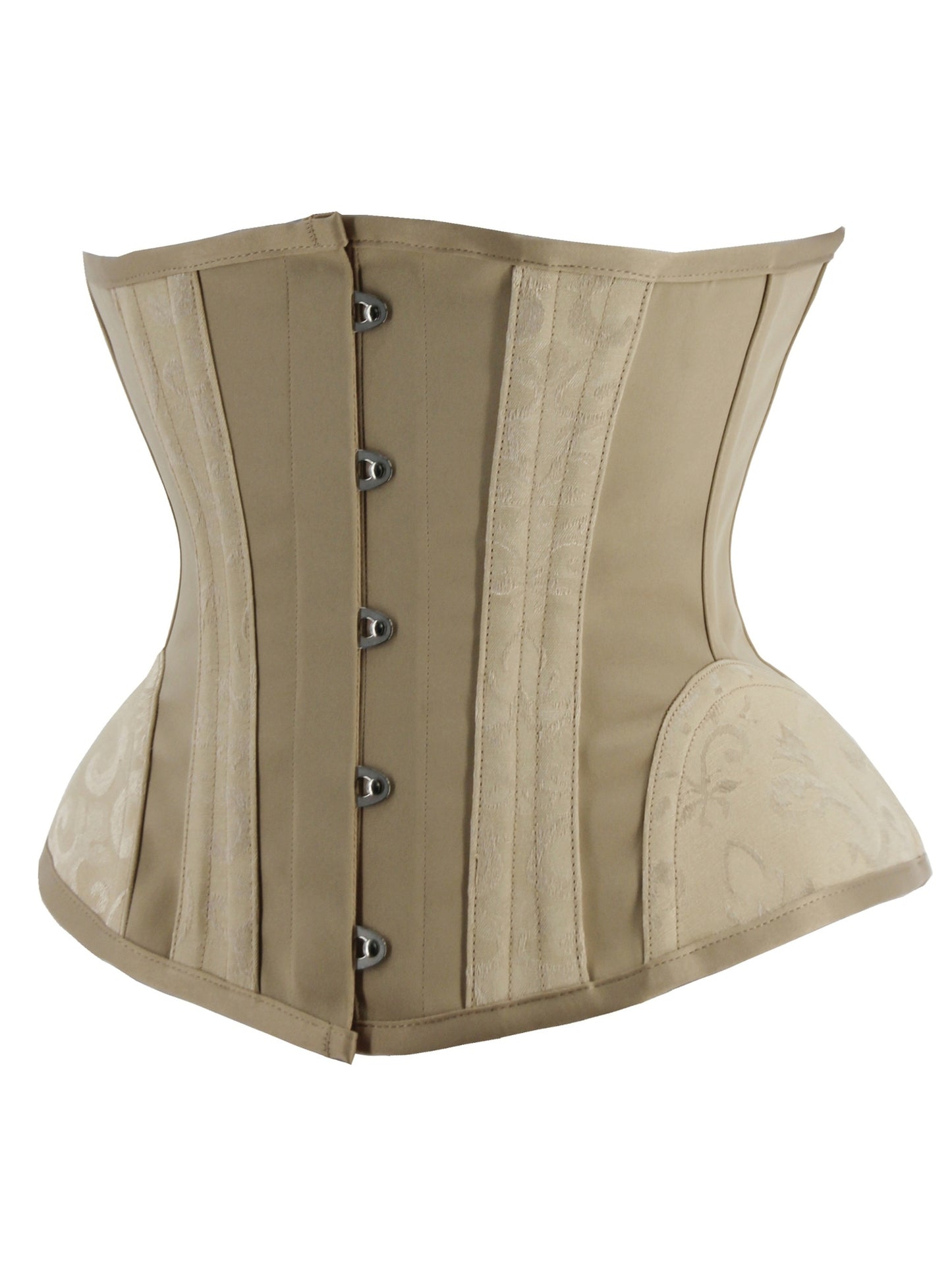 Historic-Inspired Jacquard Strapless Bustier, Simple Lace Up Corset