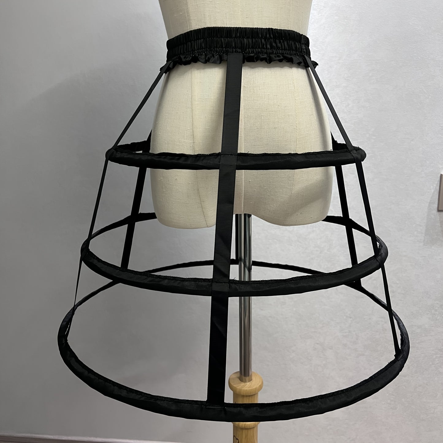 Three Layer Cage Bustle in White And Black