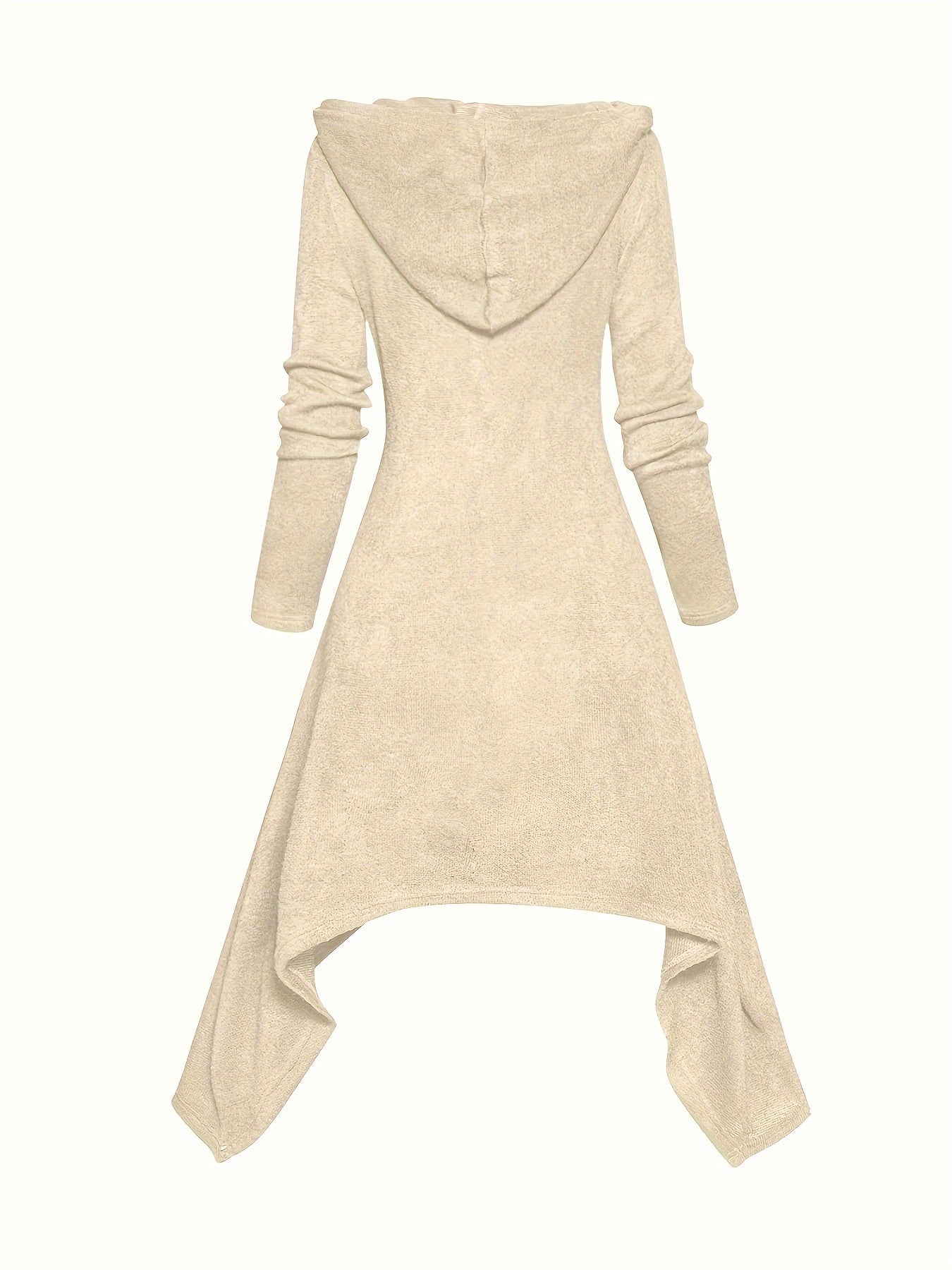 Color Block Hooded Dress: Casual Asymmetric Hem, Fall/Winter Style