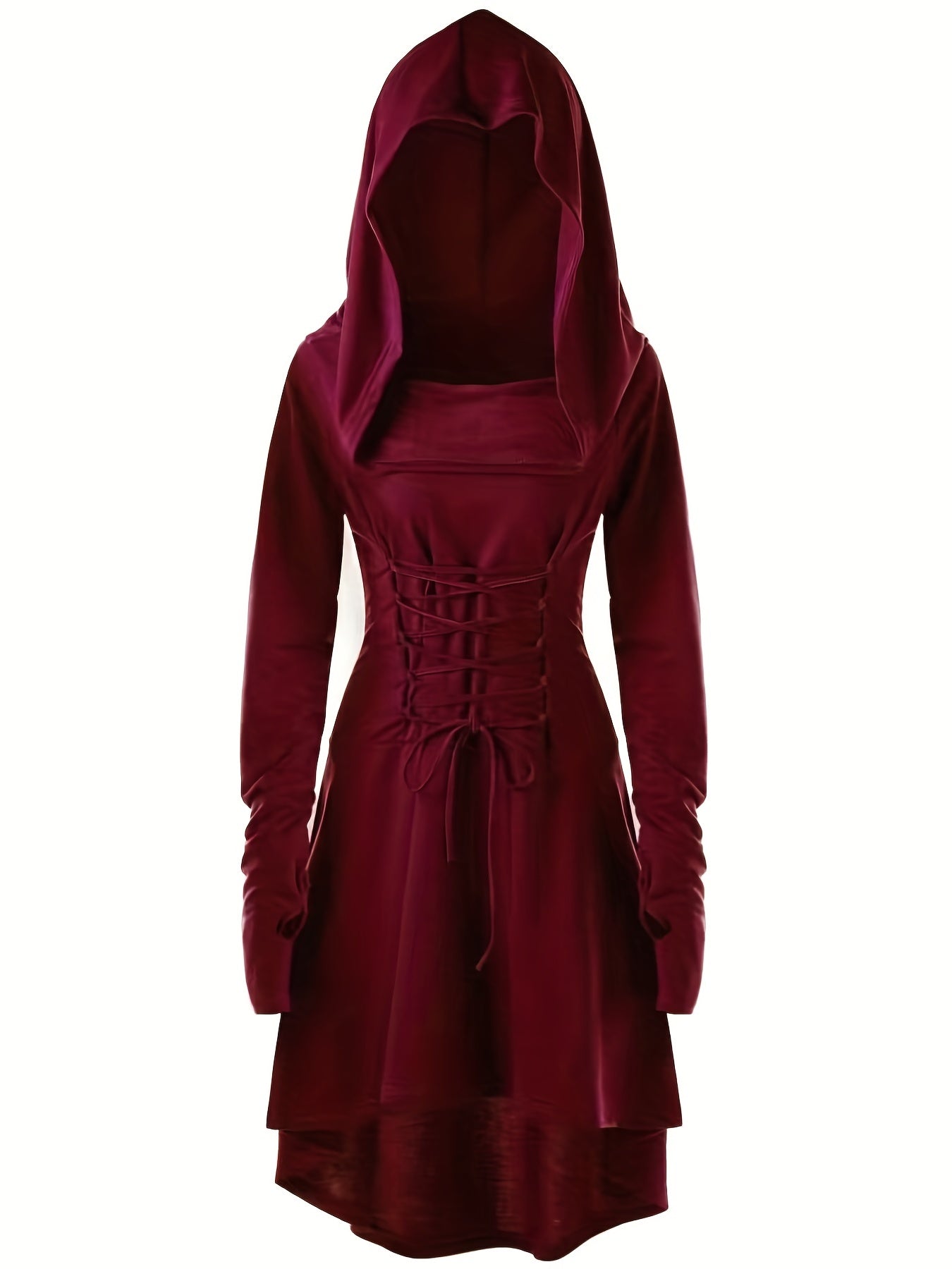 Assassins Hooded Dress – Asymmetrical & Casual, Flattering Corset Lacing