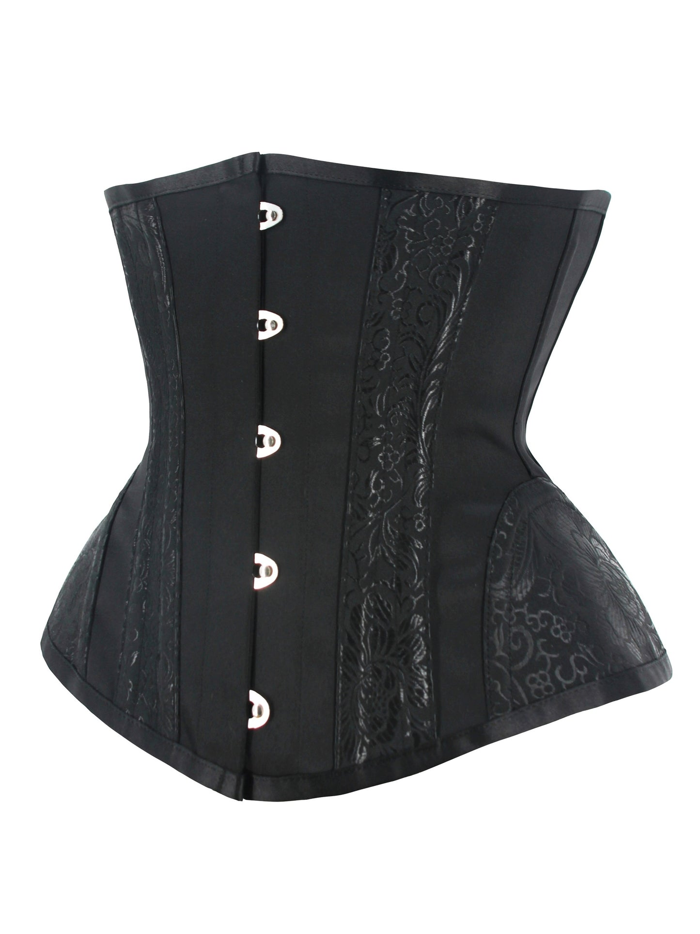 Historic-Inspired Jacquard Strapless Bustier, Simple Lace Up Corset