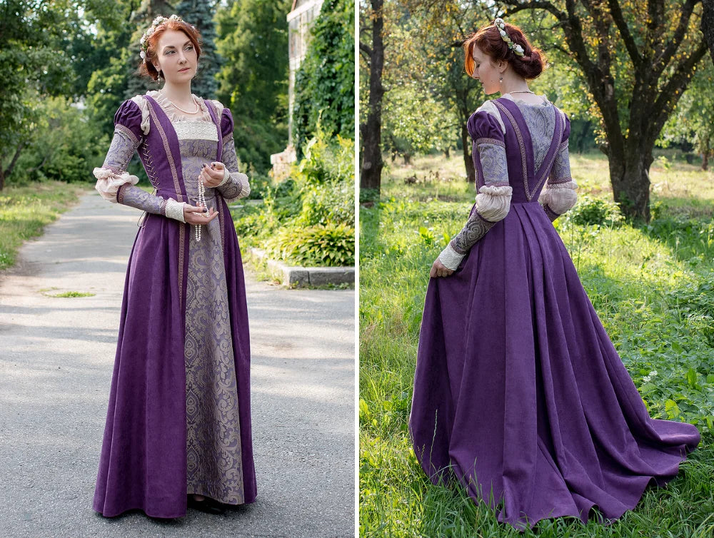 Lucrezia Borgia Purple Medieval Gown Historically Inspired