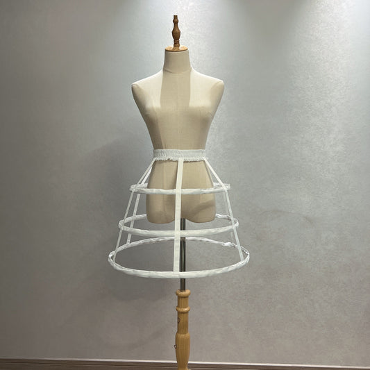 Three Layer Cage Bustle in White And Black