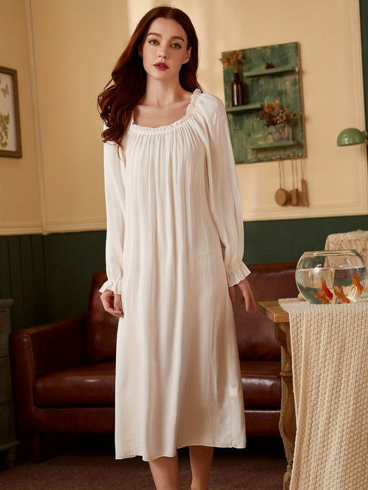 Simple Ruffled Long Nightgown or underwear, Under Corset or as Haunting Mystery Ghost