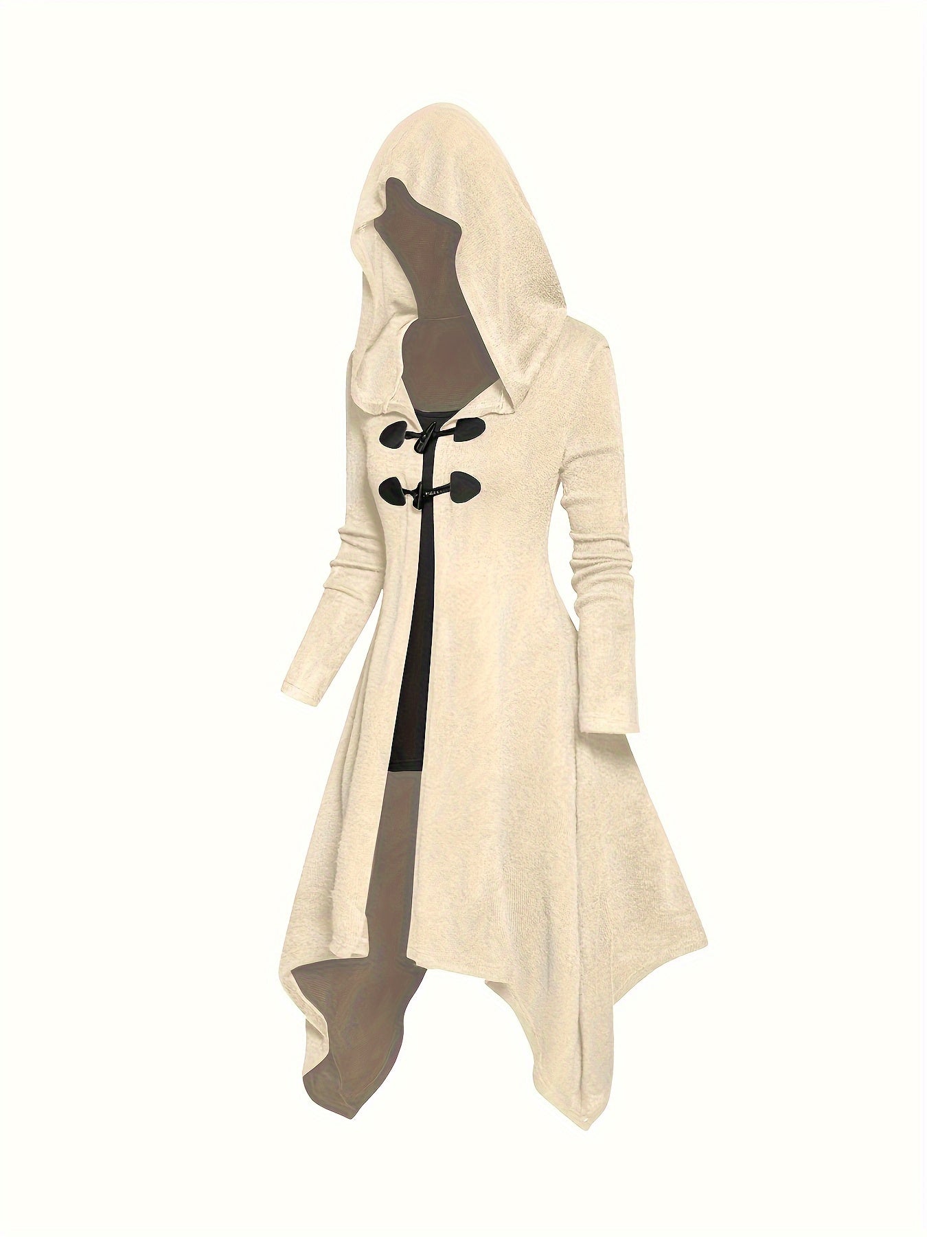 Color Block Hooded Dress: Casual Asymmetric Hem, Fall/Winter Style